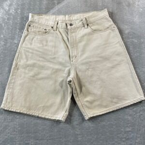 Vintage Levis Shorts‎ Mens 36 Beige 550 USA 9" Punk Grunge Denim Relaxed